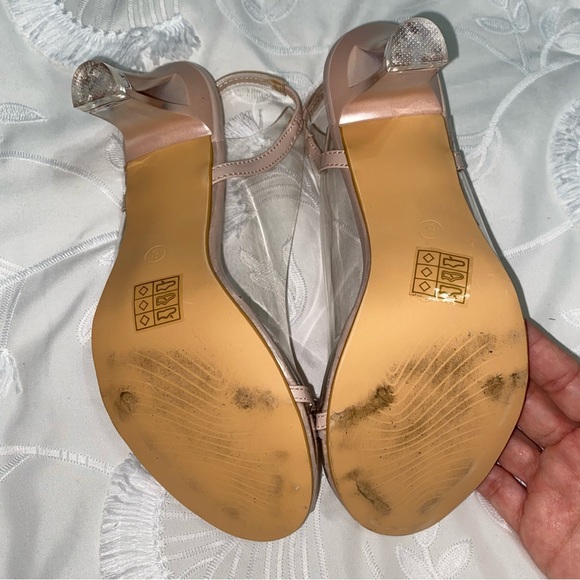 Clear/Beige Slingback Peep Toe “Cinderella” Heels - Picture 6 of 7